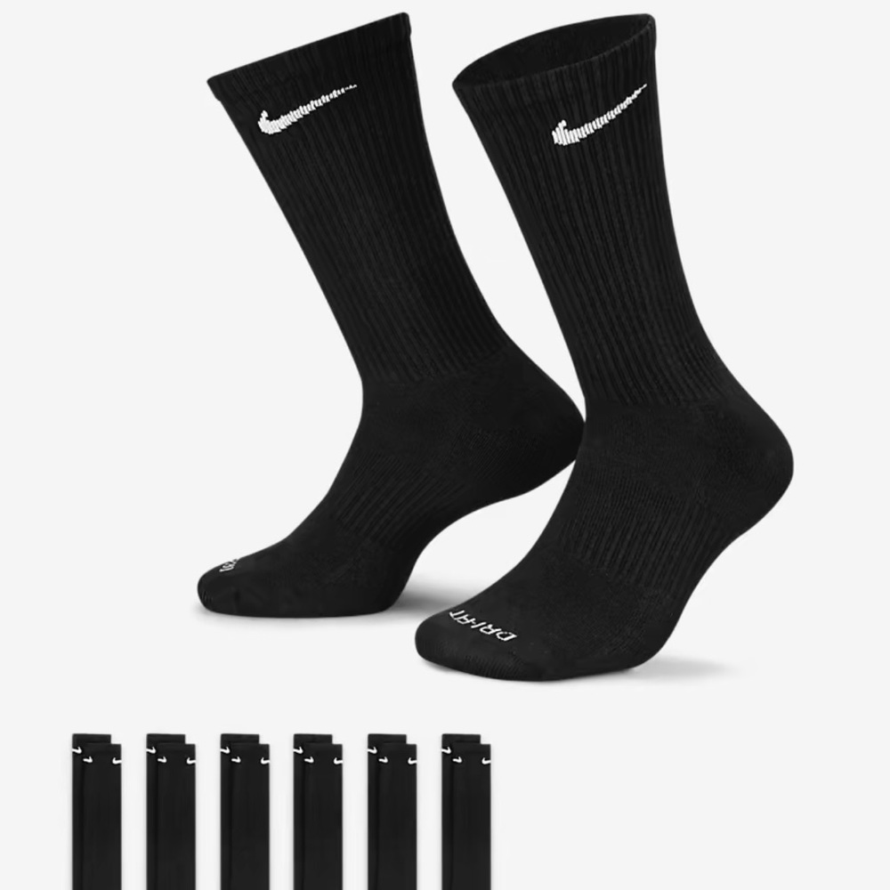 NIKE 
Training Crew Socks (6 Pairs)
Nike Everyday Cushioned
